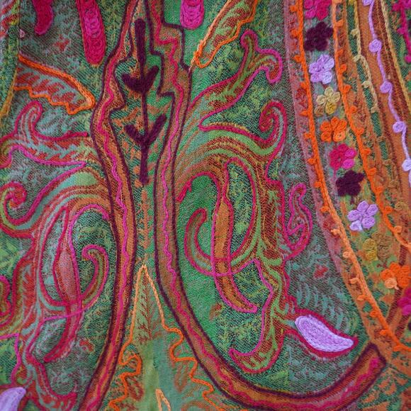 Soft Surroundings Embroidered Open Front Cardigan Multicolor Womens Size Small - Picture 5 of 9